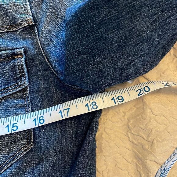 Vintage America Blues Womens Jean Jacket Button Up Denim Pocket Crop Blue Small - Picture 7 of 8